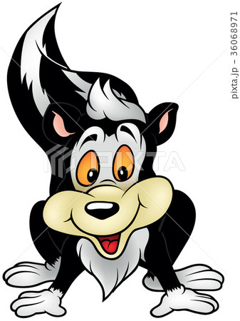 Cheerful Skunk with Orange Eyes 36068971