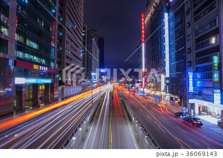 【台湾夜景】台北　台北駅前　レーザービーム 36069143