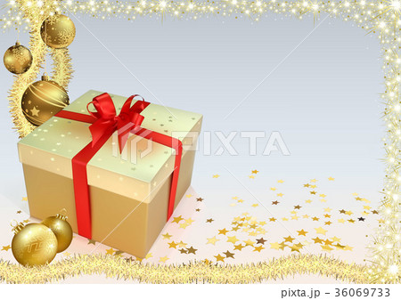 Christmas Background with Golden Ornaments 36069733