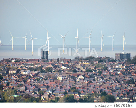 City and sea with old architecture in liverpool 36070167