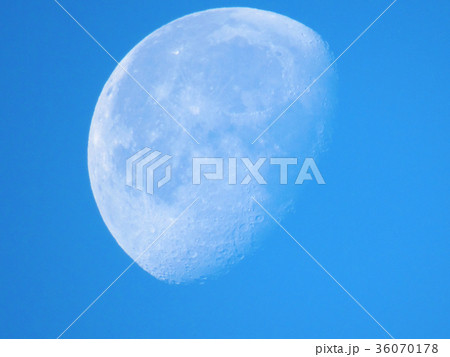 Big white moon close up over blue sky Big white moon close up over blue sky 36070178