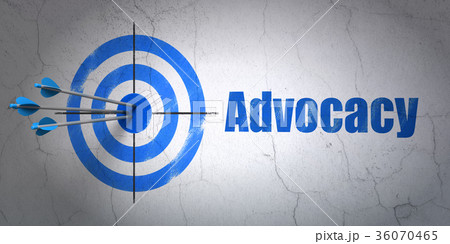 Law concept: target and Advocacy on wall Law concept: target and Advocacy on wall 36070465