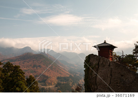 The mountain temple in autumn at Yamadera The mountain temple in autumn at Yamadera 36071169