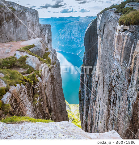 Aerial view Lysefjorden from Kjeragbolten Norway 36071986
