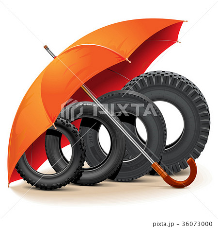 Vector Car Tires with Umbrella 36073000