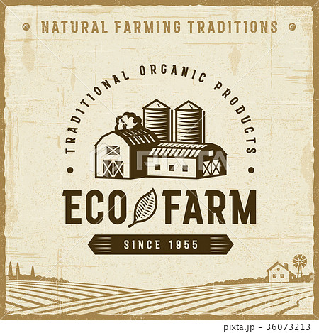 Vintage Eco Farm Label Vintage Eco Farm Label 36073213