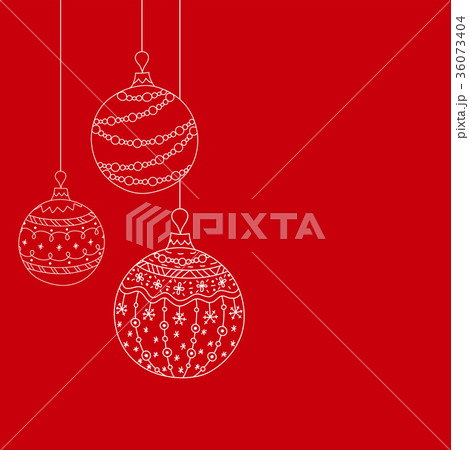 Vector Christmas card from three Christmas ball Vector Christmas card from three Christmas ball 36073404