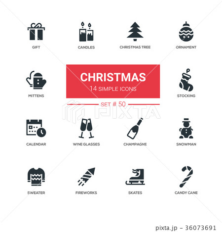 Holidays theme, Christmas - line design icons set 36073691