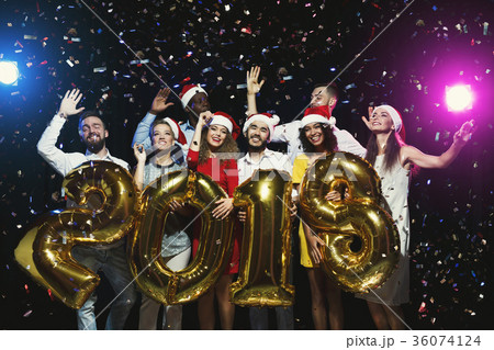 Office new year party. Young people having fun 36074124