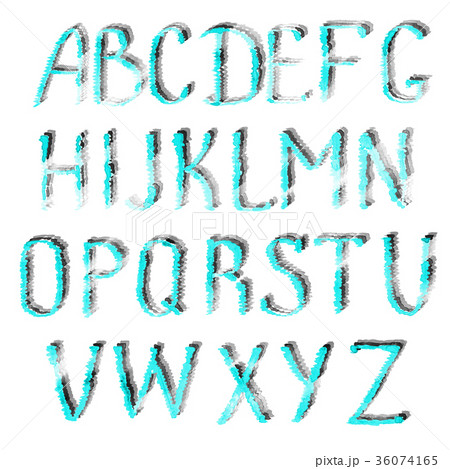 Turquoise letters of english alphabet Turquoise letters of english alphabet 36074165