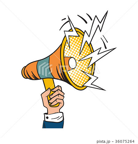 Loudspeaker comic book pop art retro style 36075264