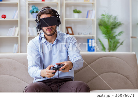 Student gamer playing games at home 36076071