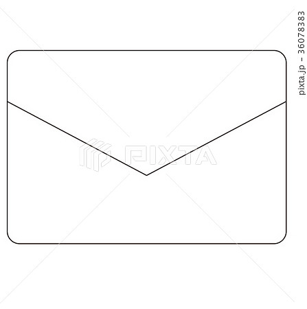手紙 メール 白黒アイコンのイラスト素材 3607