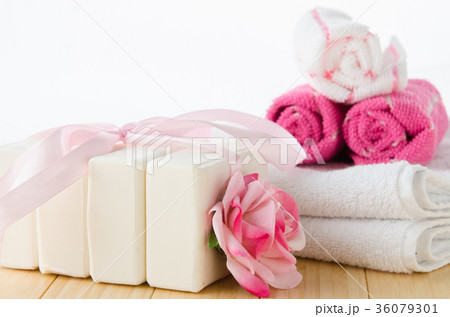 Healthy lifestyle concept with aromatic soaps 36079301