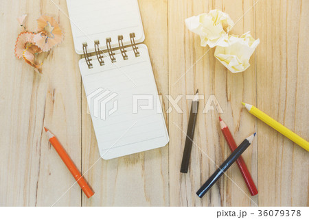 note book paper for information with pencil 36079378