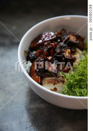 Clean food , breast chicken teriyaki with avocado Clean food , breast chicken teriyaki with avocado 36080198
