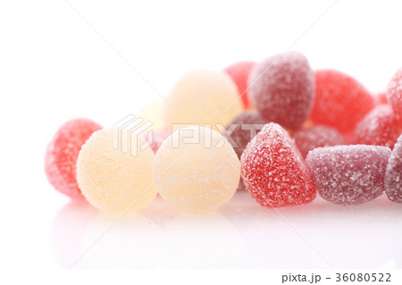 Colorful jelly sugar candies close up isolated in white background Colorful jelly sugar candies close up isolated in white background 36080522