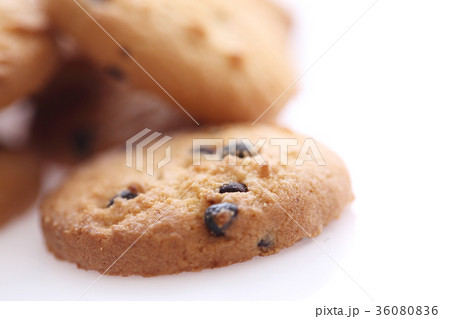 Chocolate chip cookie isolated in white background 36080836