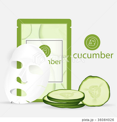 Vector 3d sheet facial mask cucumber moisture trea 36084026