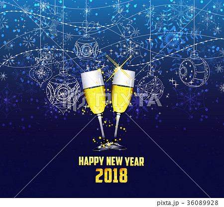 Happy New Year 18 Winter Christmas Backgroundのイラスト素材 Happy New Year 18 Winter Christmas Backgroundのイラスト素材