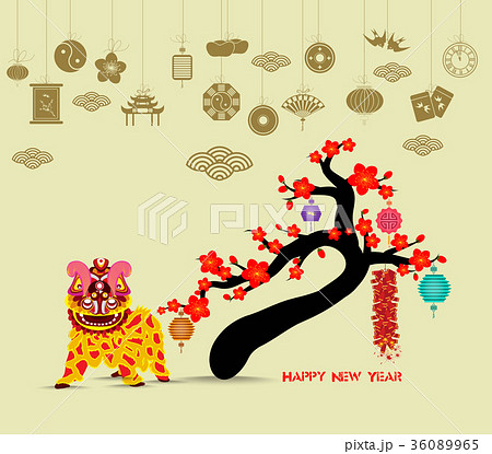 Oriental Chinese New Year 2018 blossom Oriental Chinese New Year 2018 blossom 36089965