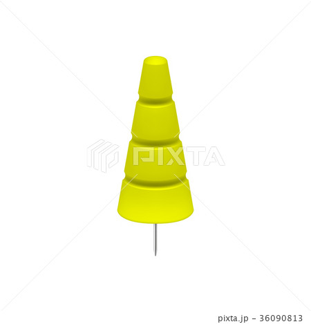 Yellow push pin in shape of tree Yellow push pin in shape of tree 36090813
