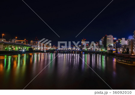 Night Scene,View of Sumida River in Asakusa area 36092010