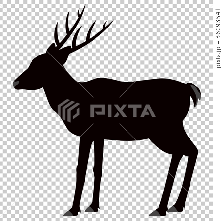 鹿のシルエットのイラスト素材