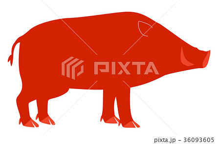 猪のシルエットのイラスト素材