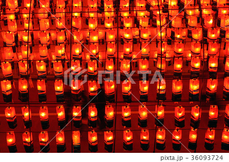 夜景 庁舎提灯 南江 36093724