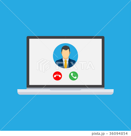 Incoming video call on laptop. 36094854