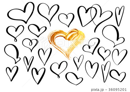 Set of hand drawn sketchy hearts on Valentines Day Set of hand drawn sketchy hearts on Valentines Day 36095201