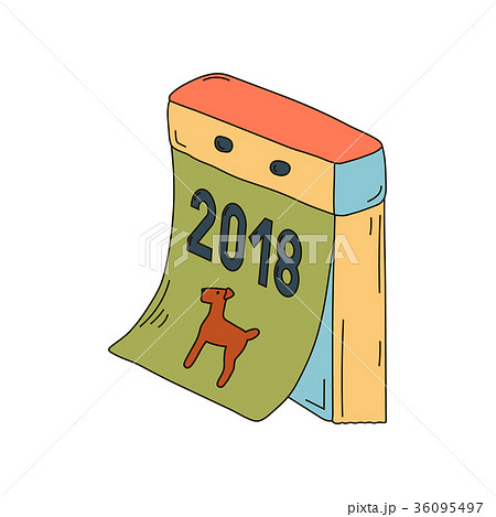 Color Calendar of year of the dog Color Calendar of year of the dog 36095497