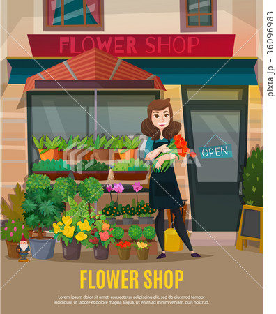 Flower Shop Illustrationのイラスト素材