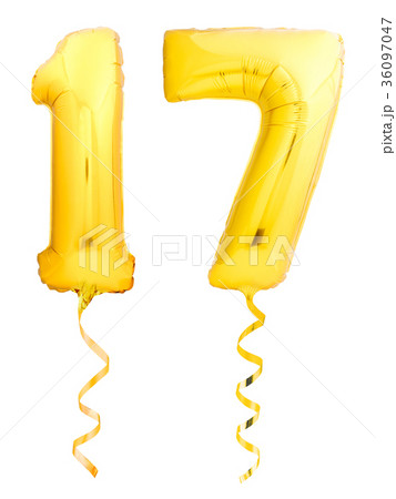 Golden number 17 seventeen made of inflatable Golden number 17 seventeen made of inflatable 36097047