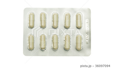 capsule pill on a white background. 36097094