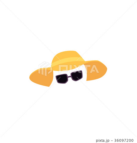Straw hat and sunglasses, vacation accessories Straw hat and sunglasses, vacation accessories 36097200
