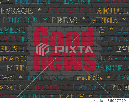 News concept: Good News on wall background 36097799