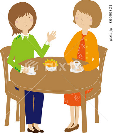 Two Women Who Make Tea Stock Illustration