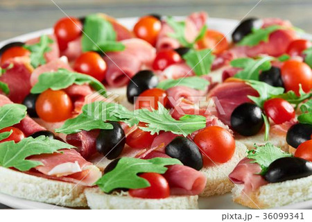 Delicious food on the wooden table 36099341