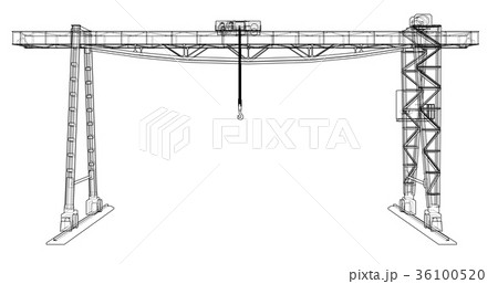 Gantry crane. Wire-frame. Vector EPS10 format 36100520