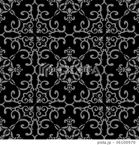 Antique seamless silver retro pattern background 36100970