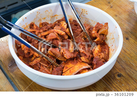 Pork Calbi, Korean food. Pork Calbi, Korean food. 36101209