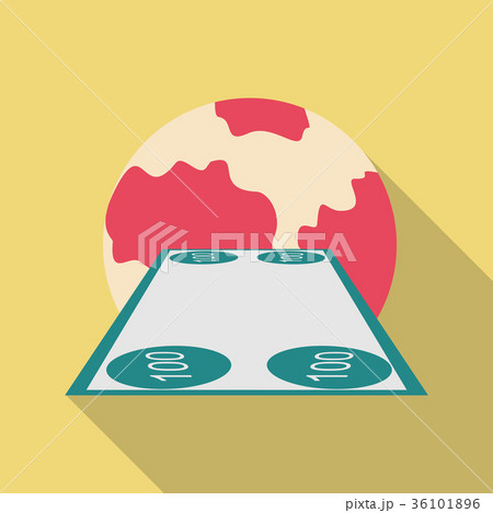 Money transfer icon. Around the globe money 36101896