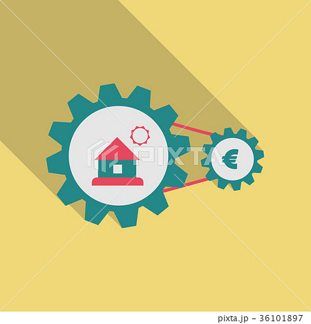 web sign icon button with house and coin into web sign icon button with house and coin into 36101897
