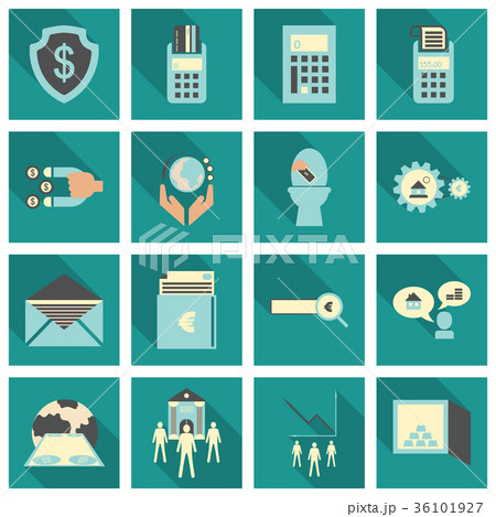 Set of business simple icons. Economic concept in 36101927