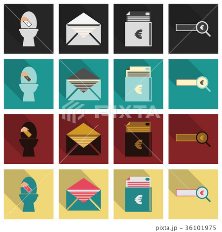 Set of business simple icons. Economic concept in 36101975