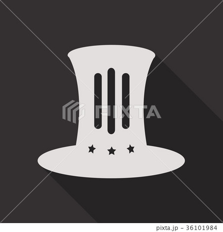 top hat flat icon with long shadow on backgroundのイラスト素材 [36101984] - PIXTA