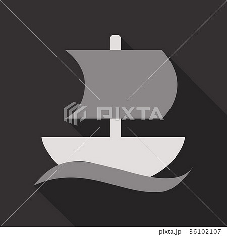 isolated sailboat icon flat style with shadow isolated sailboat icon flat style with shadow 36102107