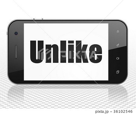 Social media concept: Smartphone with Unlike on Social media concept: Smartphone with Unlike on 36102546